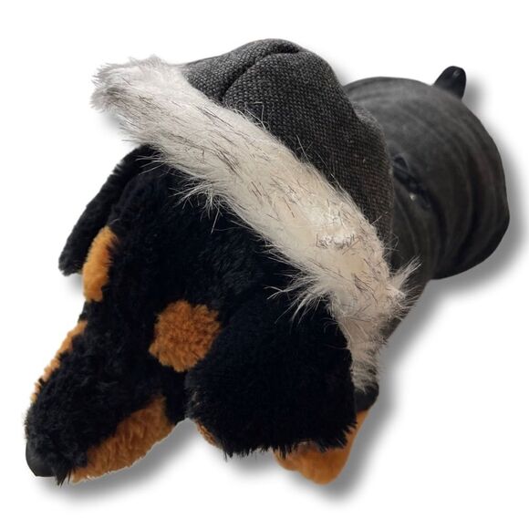 Dog Puffer Gray Tweed Cinched Waist with Fur Trimmed Hood • Size Small • NWT - Picture 1 of 13